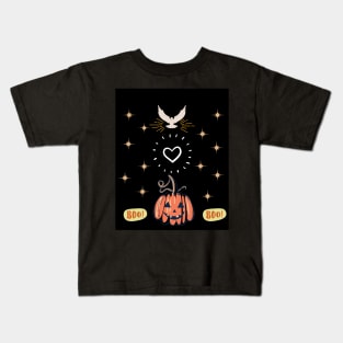 Peace Love And Scary Pumpkin Kids T-Shirt